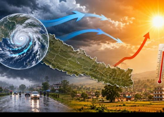 पश्चिमी प्रणाली सक्रियः वर्षासँगै तराईमा तापक्रम बढ्ने