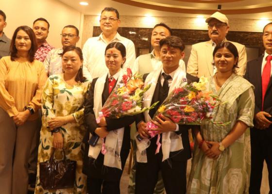  पदक विजेता खेलाडीलाई युएन कलेजद्वारा सम्मान